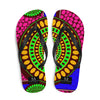 Black Flip-Flops with African Ankara prints in vibrant colors Sumbu_African_Prints_and_Designs