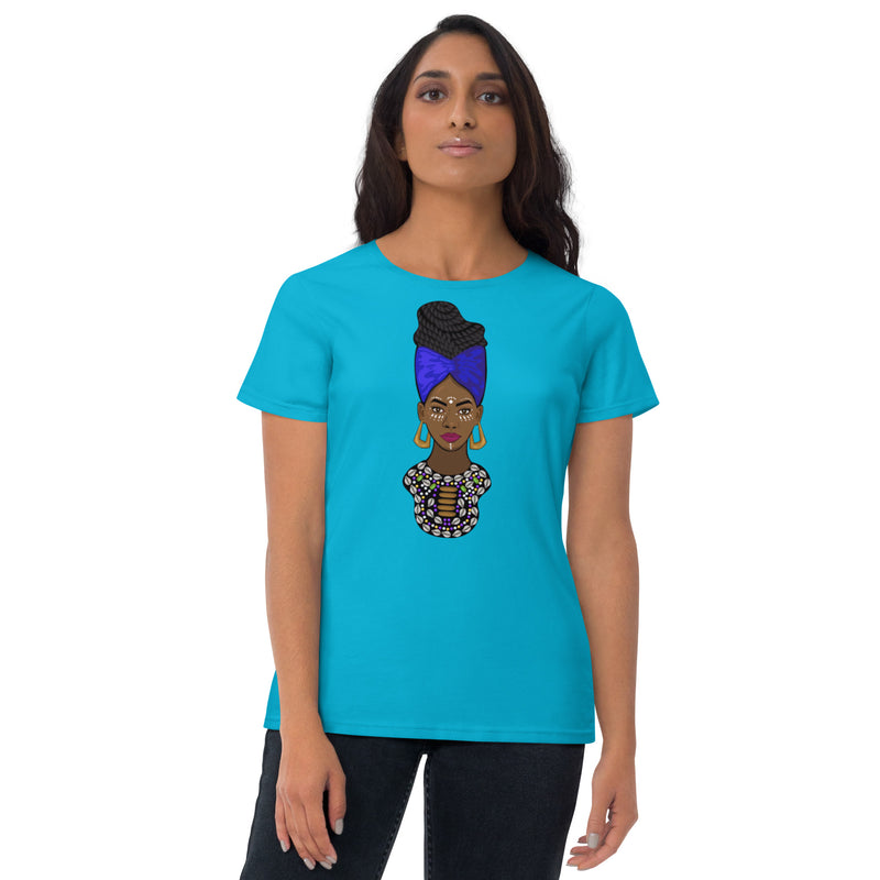 Light Sea Green Women's Fashion Fit t-shirt Queen Nefertiti Edition Sumbu_African_Prints_and_Designs