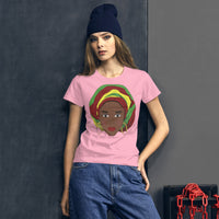 Dark Slate Gray Women's Fashion Fit t-shirt  Queen Nefertiti Edition Sumbu_African_Prints_and_Designs