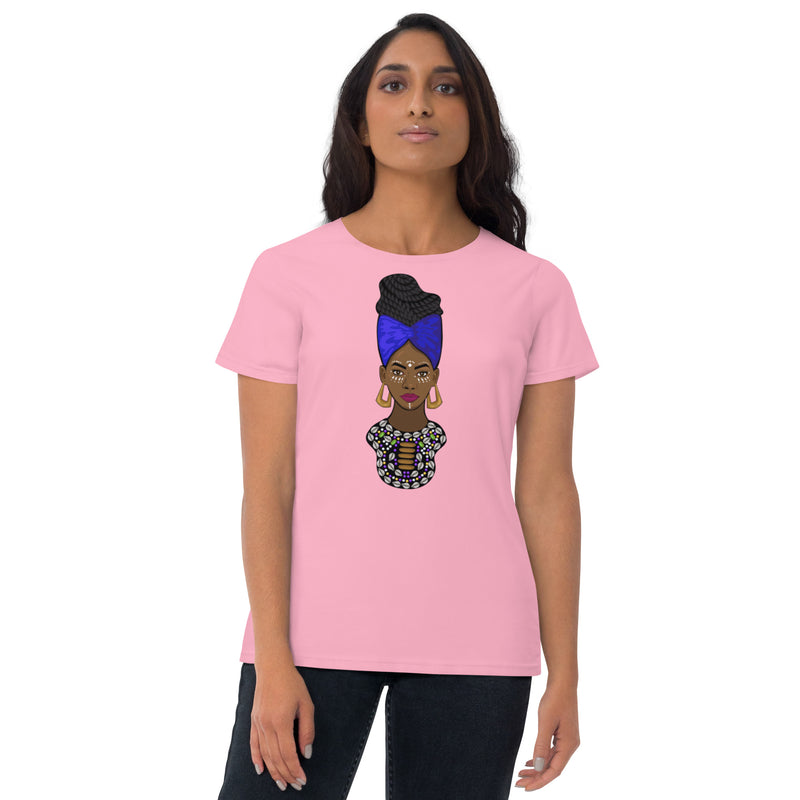 Tan Women's Fashion Fit t-shirt Queen Nefertiti Edition Sumbu_African_Prints_and_Designs