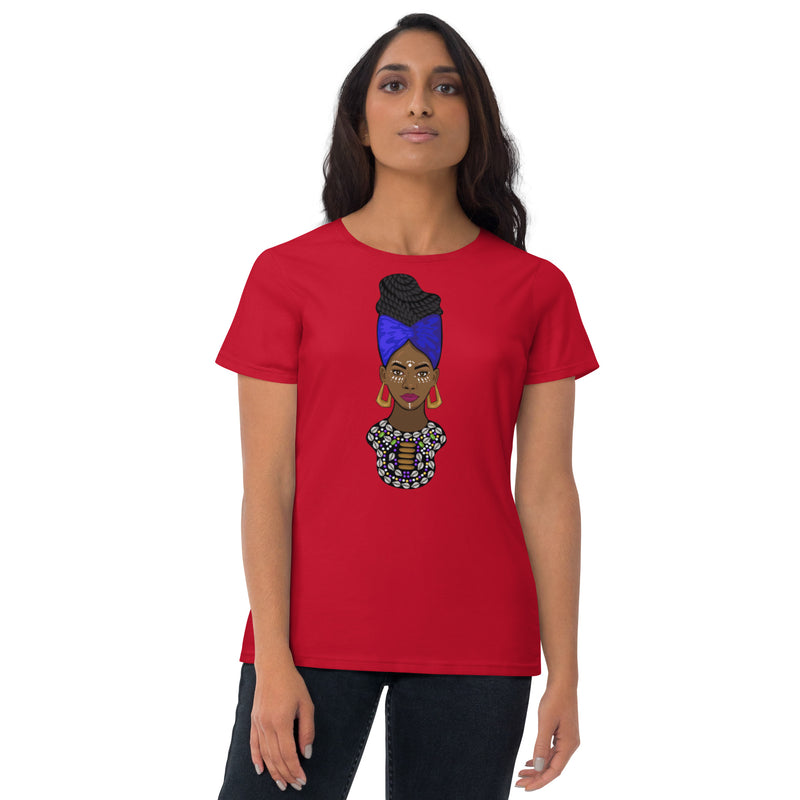 Brown Women's Fashion Fit t-shirt Queen Nefertiti Edition Sumbu_African_Prints_and_Designs