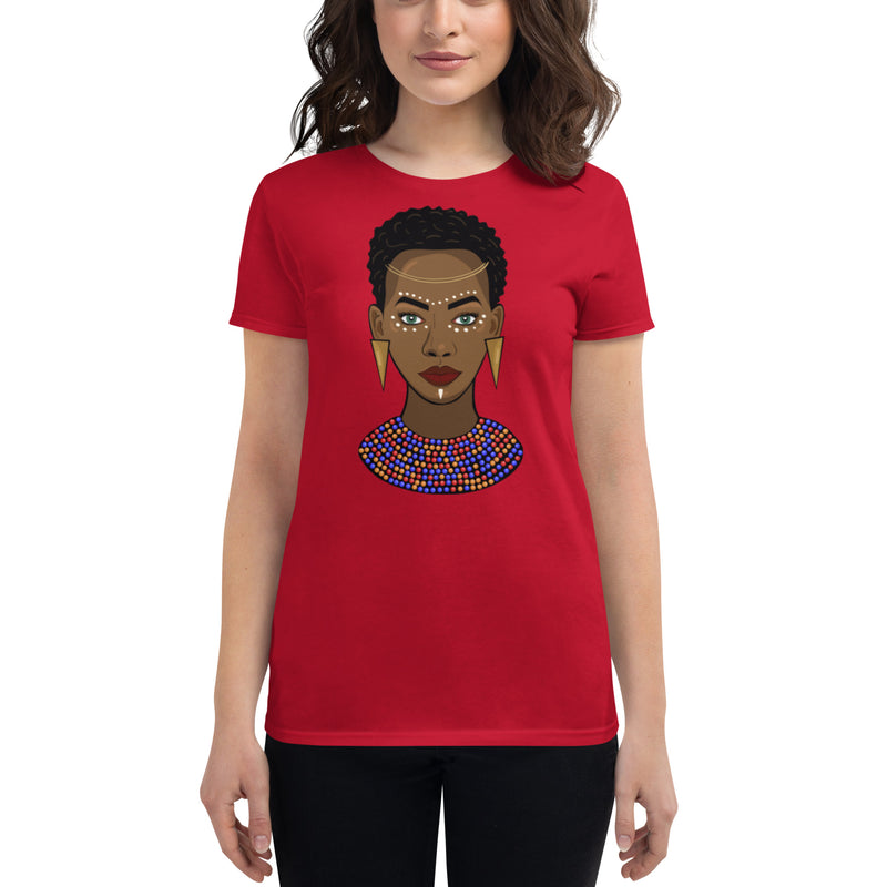 Brown Women's Fashion Fit t-shirt Queen Nefertiti Edition Sumbu_African_Prints_and_Designs